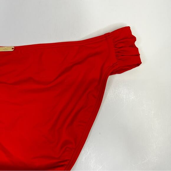 Lauren Ralph Lauren Beach Club Solids Shirred Hipster bottom orange - 8 - Picture 8 of 11